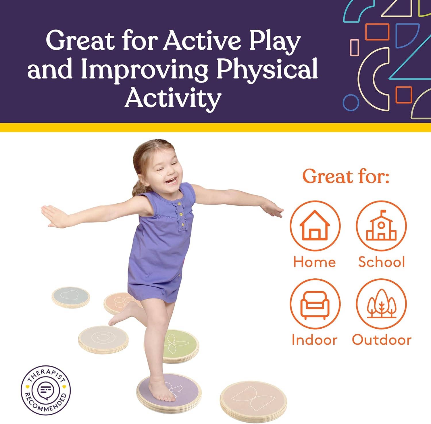 Special Supplies - Wholesale Wood Toy - Kids - Balance Stepping Stones for Kids, 6 Pc. Set, Sensory Early Learning Montessori Toys, Obstacle Course for Balance and Coordination, Non-Slip Step, Wood4