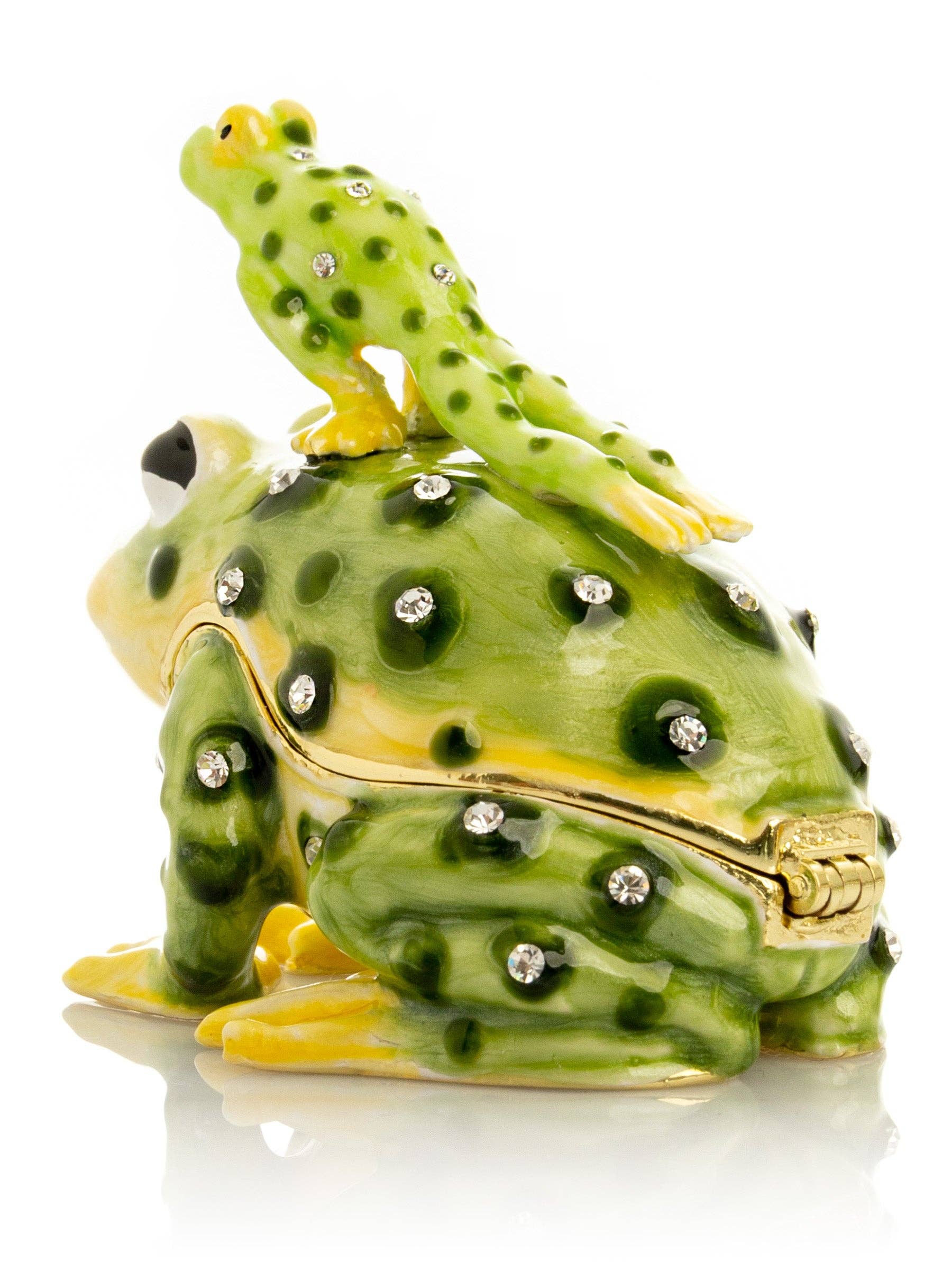 Keren Kopal – wholesale Decorative figurine – Black Spotted Toad Frog with a Baby Frog on the back11