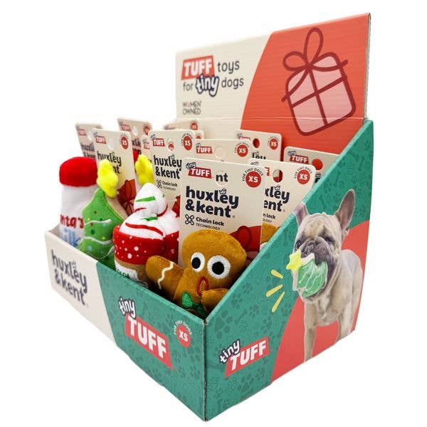 Huxley & Kent - Wholesale Pet Plush Toy - Dog - Tiny Tuff Pop Box Christmas Treats (12 PCS)4