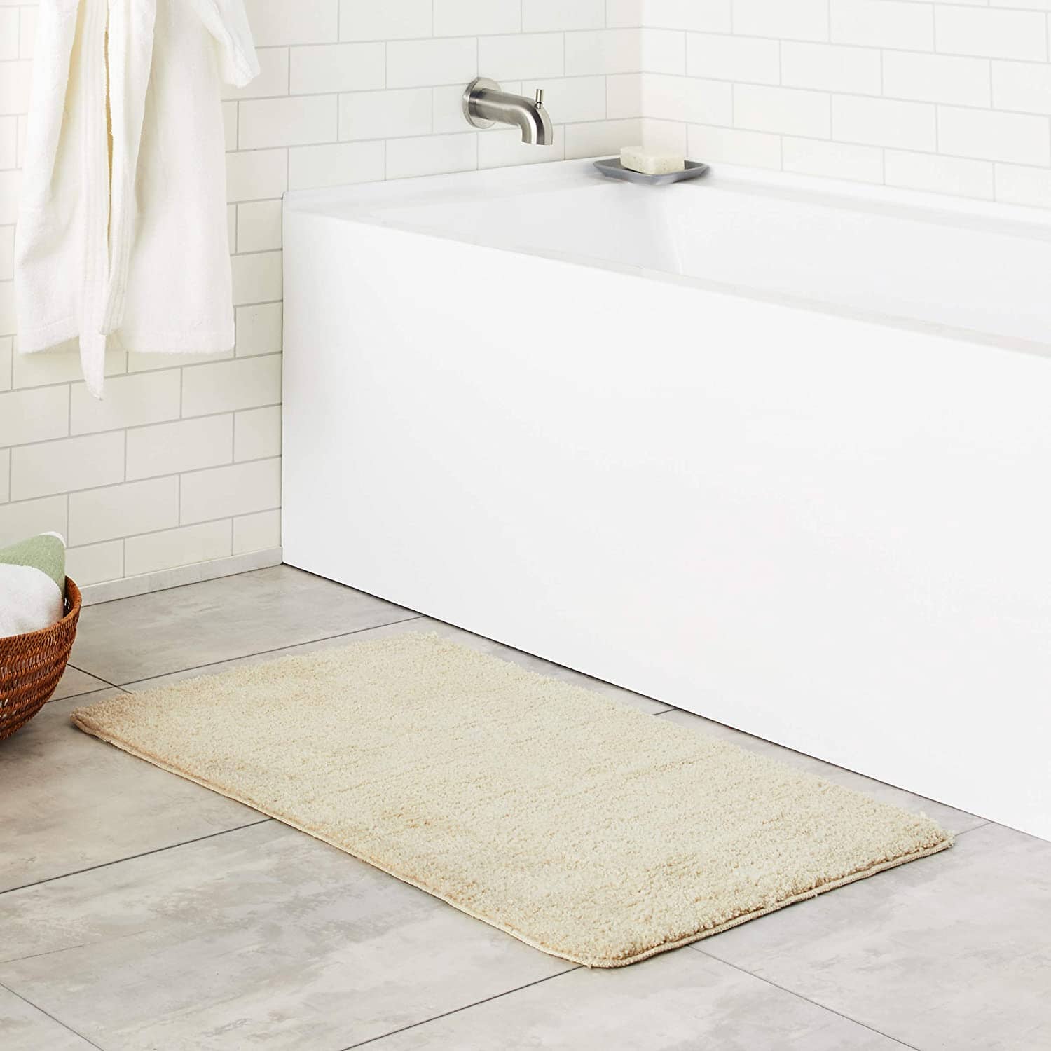 Beige Tache Super Absorbent Microfiber French Vanilla Rug for wholesale on Faire4