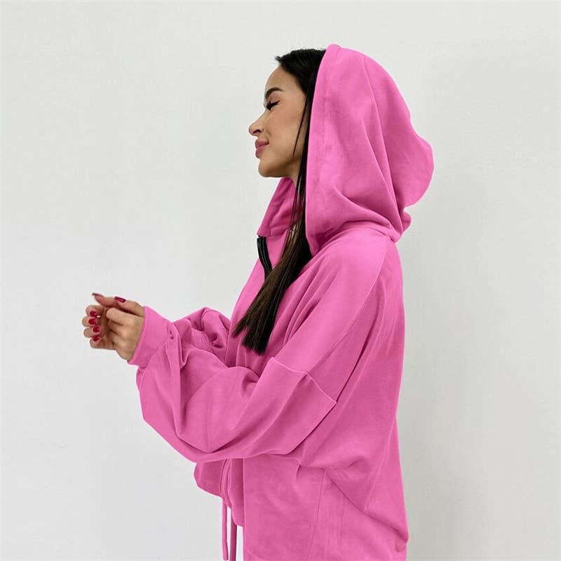 FurDecoration - Wholesale Tracksuit - Women's - Velvet Hooded Zip-Up Long Sleeve Track Suit5