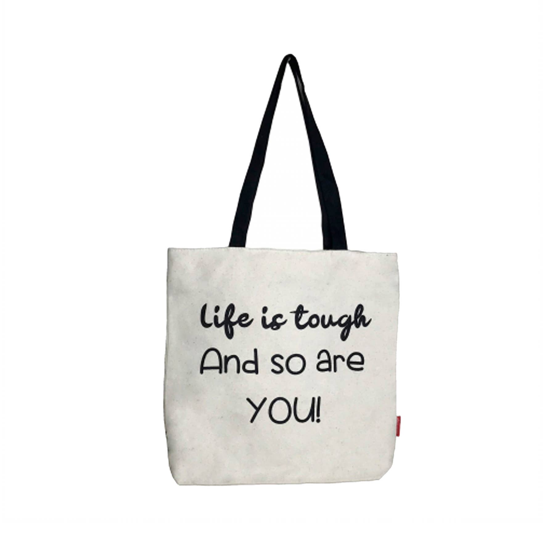 hello-bags – wholesale Bärkasse - Dam – TOTE VÄSKA (TYGPÅSE) ”LIVET ÄR TUFFT OCH DET ÄR DU OCKSÅ!”0