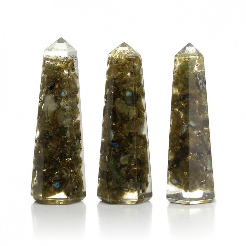 UniArt – wholesale Andlig sten/kristall – Orgonit spets med naturliga stenar, 6,5 cm hög7