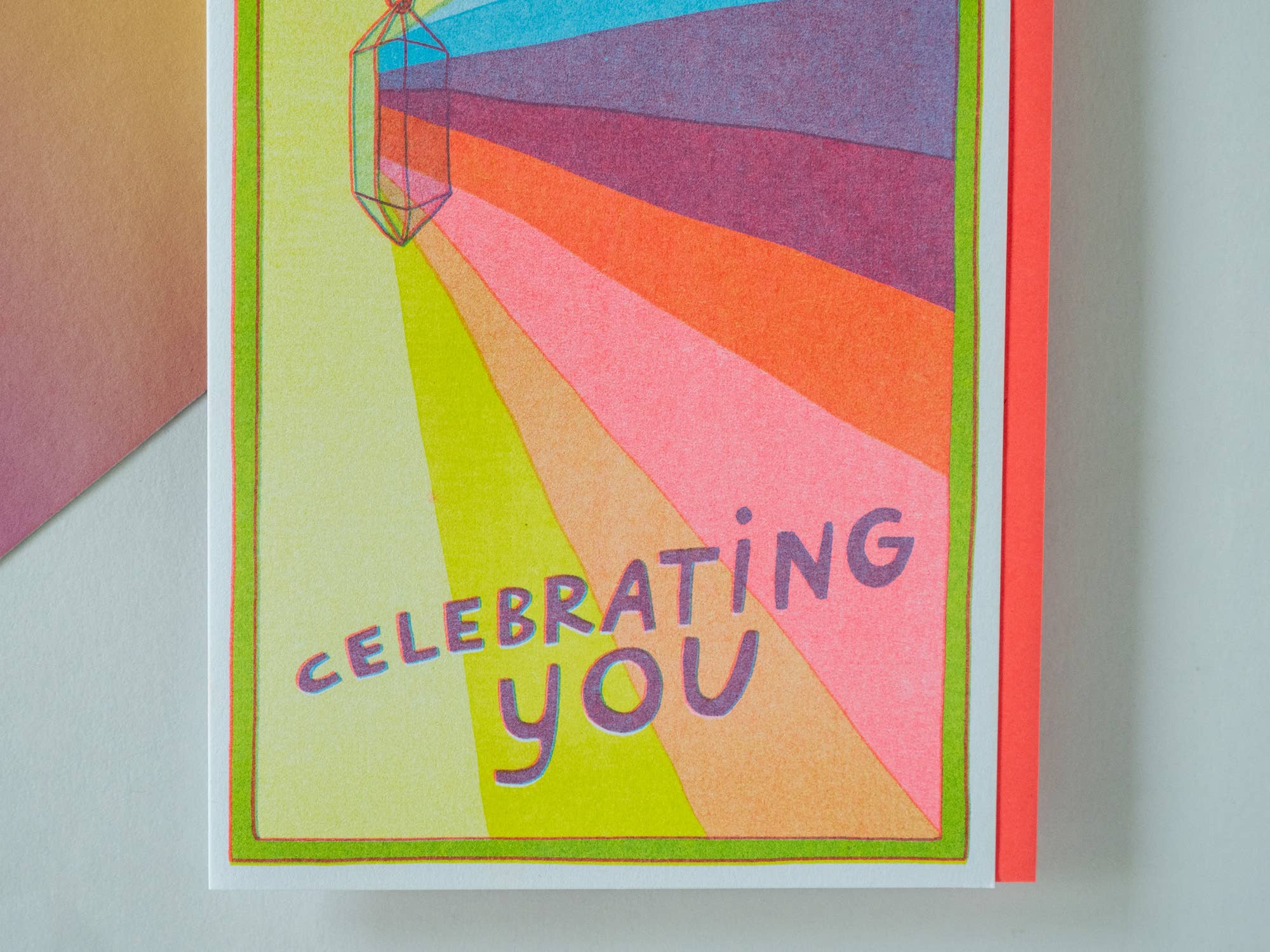 Katie Blanchard Art + Works - Wholesale Birthday Card - Celebrating You - Prism Risograph Greeting Card1