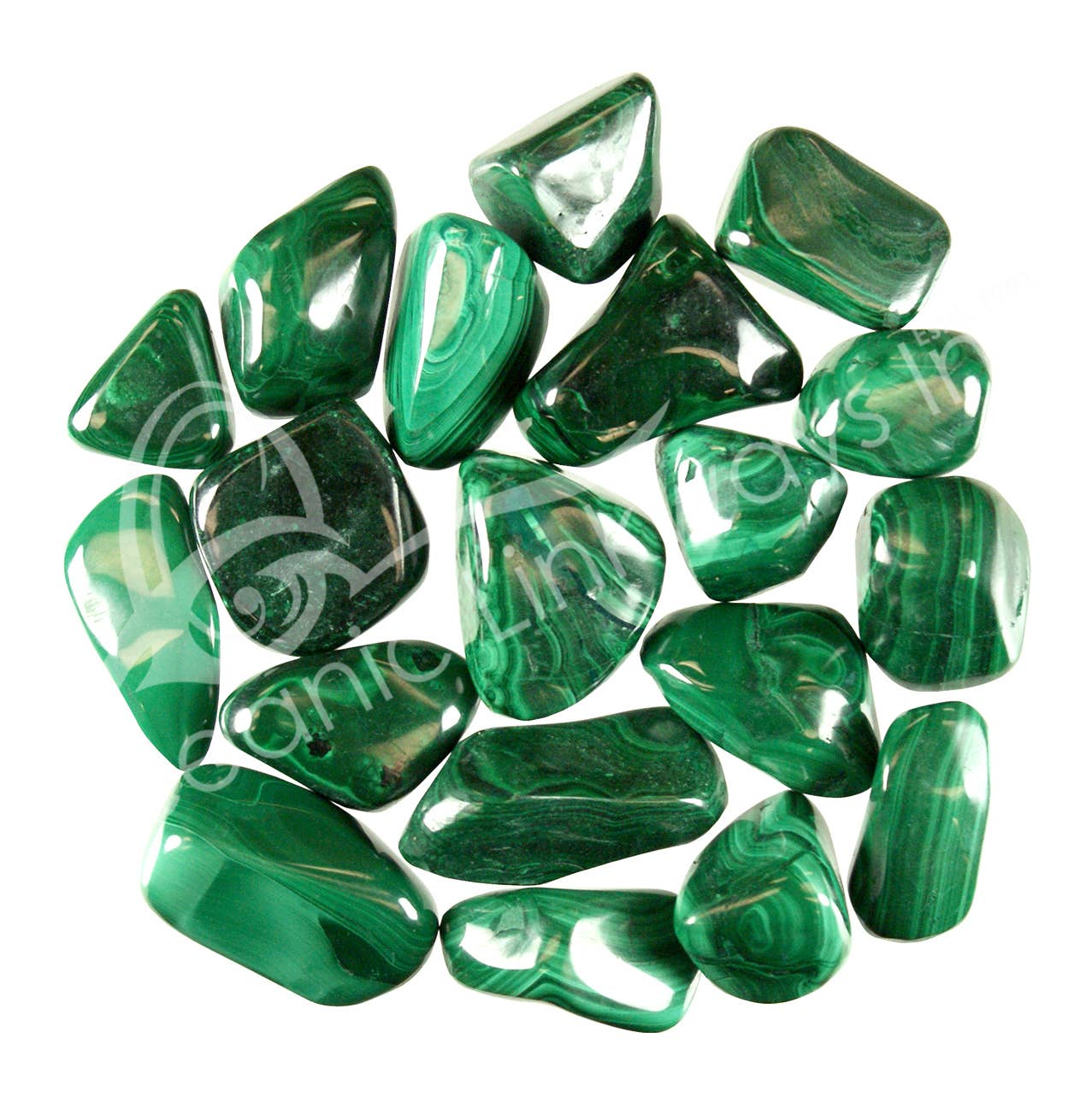 Oceanic Linkways Inc - Wholesale Spiritual Stone/Crystal - TUMBLED STONES - MALACHITE 25-40 MM (KG)