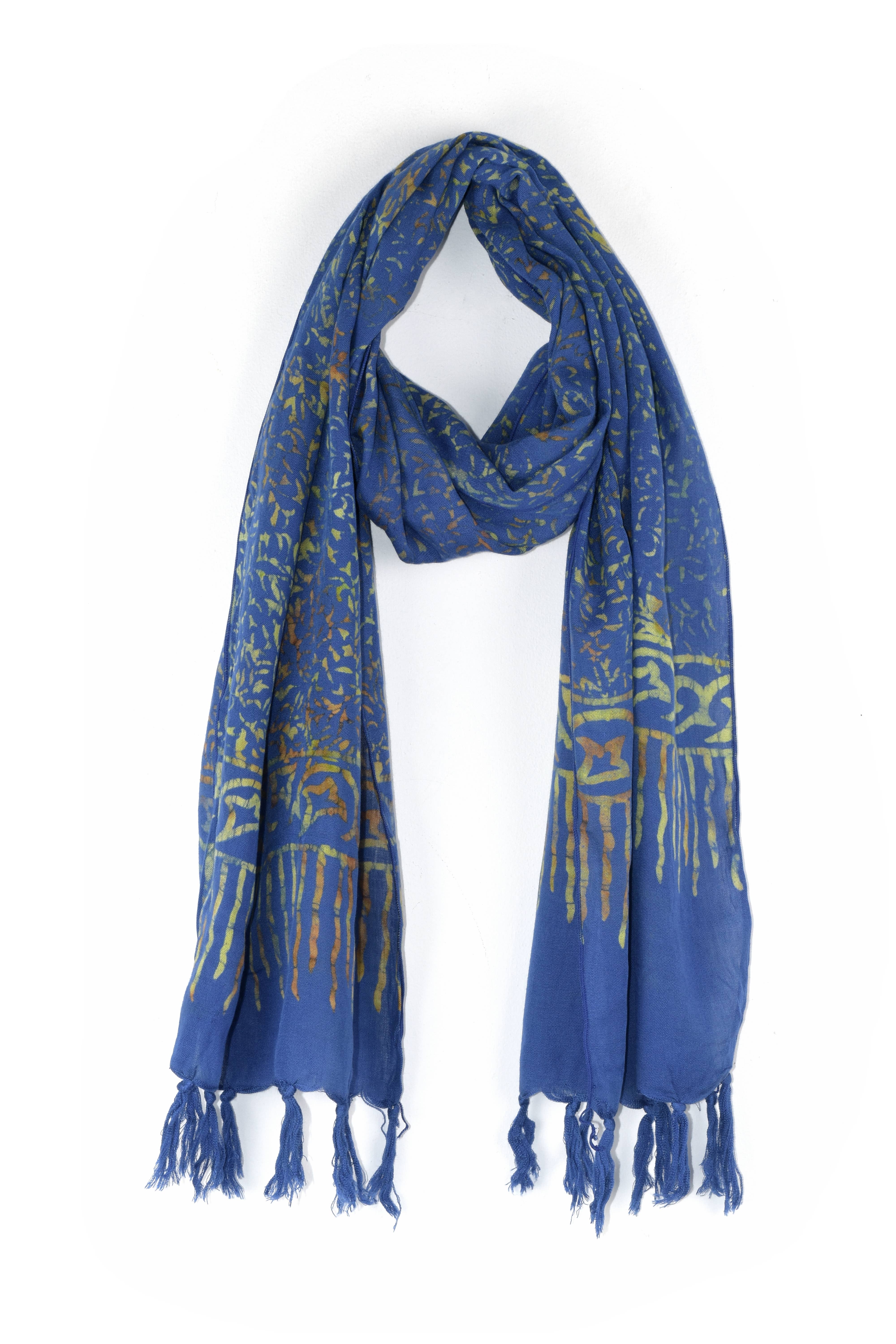 Nusantara Inc. - Wholesale Scarf - Women's - Rayon Batik Scarf - 98781 A-C (Knotted  Fringe)27
