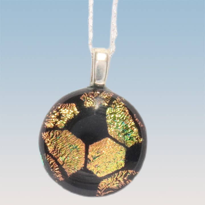 Mini Soccer Ball Pendant 5/8" for wholesale by Glimmer Glass Gifts