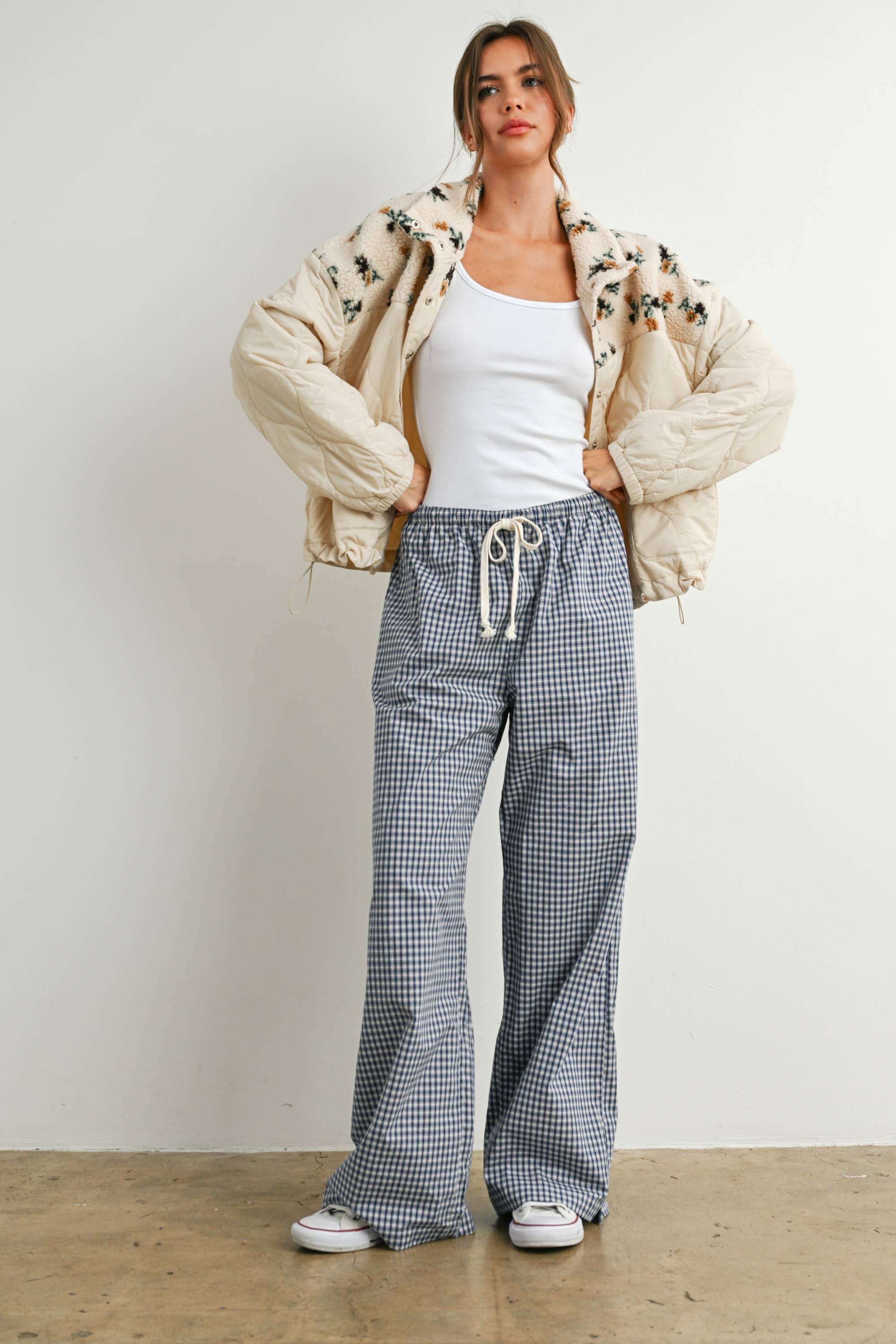 BUTTERMELON - Vente Veste – femme - Veste matelassée à manches longues à fleurs - BMJ785813