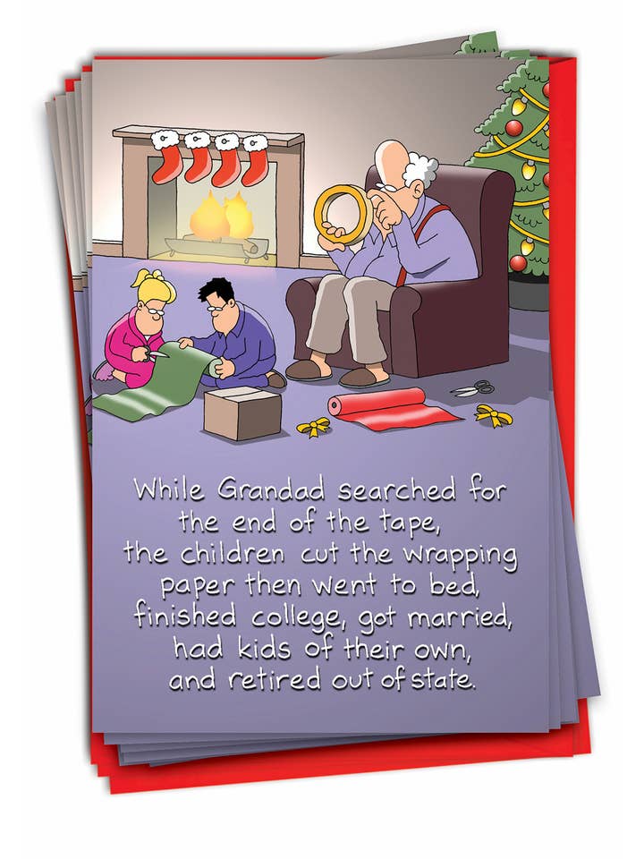 Æske med 12 julekort - Sticky Tape for engroshandel hos NobleWorks