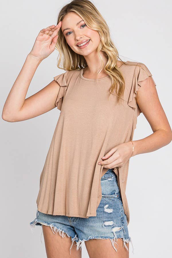 JADE BY JANE - Wholesale Tunic - Women's - Sleeveless Ruffle Top - KRT103724