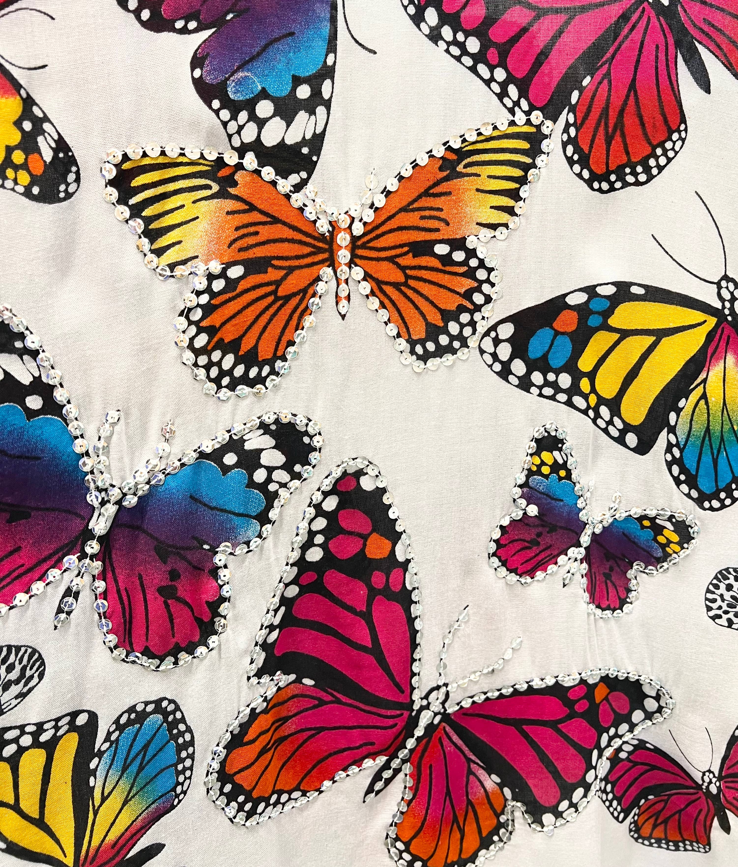 Bamboo Source Tropical Decor - Wholesale Blouse - Women's - Sequined Butterfly Summer Top/Cover Up1