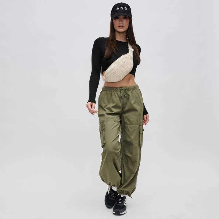 Sol and Selene - Vente Sac ceinture – femme - Sac banane tissé en néoprène Aim High138