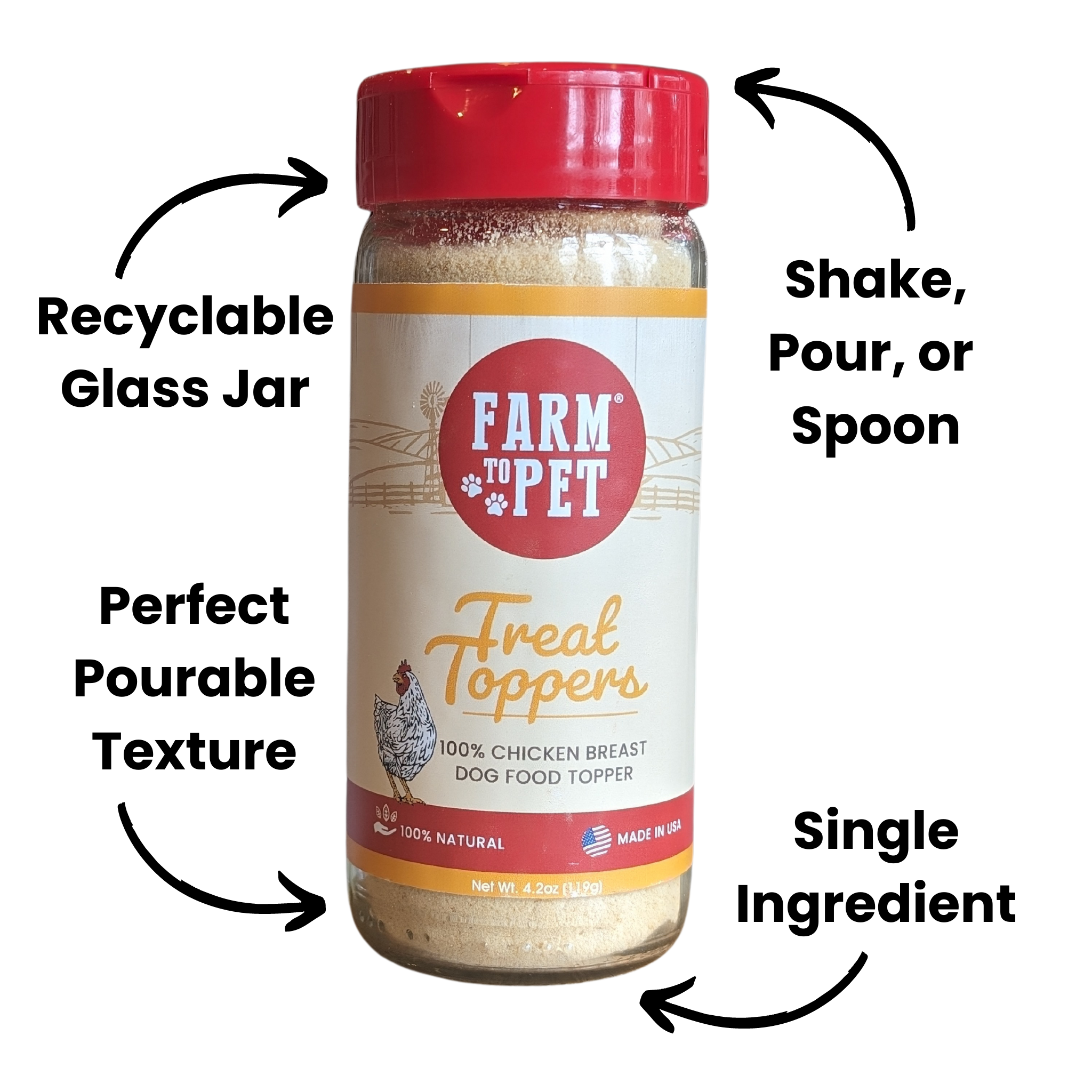 Farm to Pet Healthy Treats for Dogs & Cats - Wholesale Pet Treats - Dog - Treat Topper Chicken Dog Food Topper4