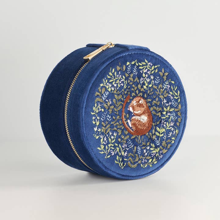 Fable England - Venta al por mayor Joyero/organizador de joyas - Joyero FABLE Chloe Dormouse, azul marino