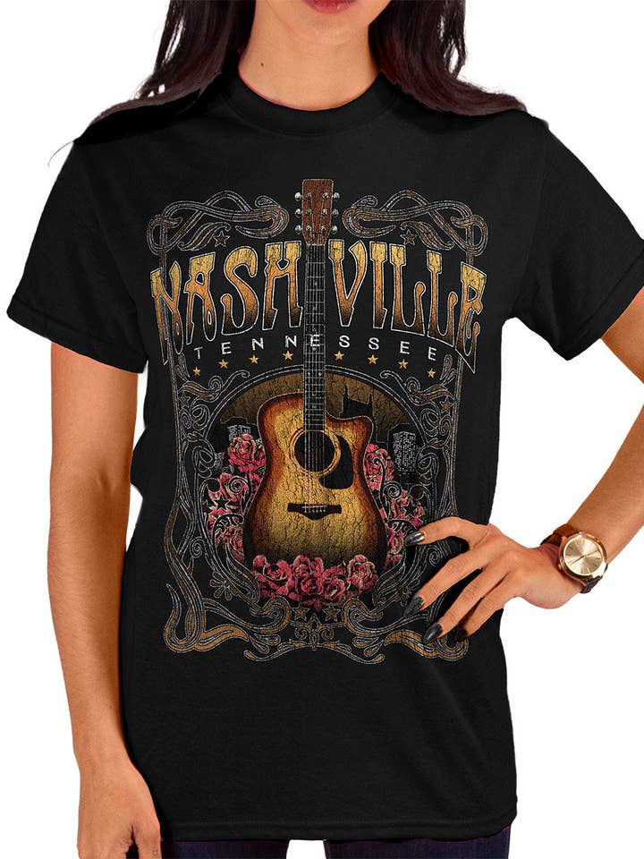 Maglietta con chitarra Country Girl® Nashville per la vendita all'ingrosso da parte di Country Girl Store