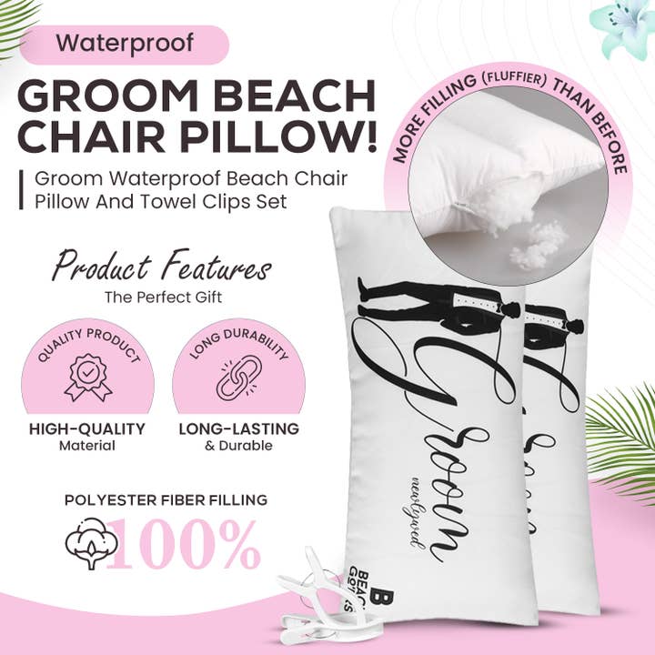Beach Go'ers inc. – Engroshandel Strandtilbehør – Groom vandtæt strand stol pude og håndklæde klip sæt1