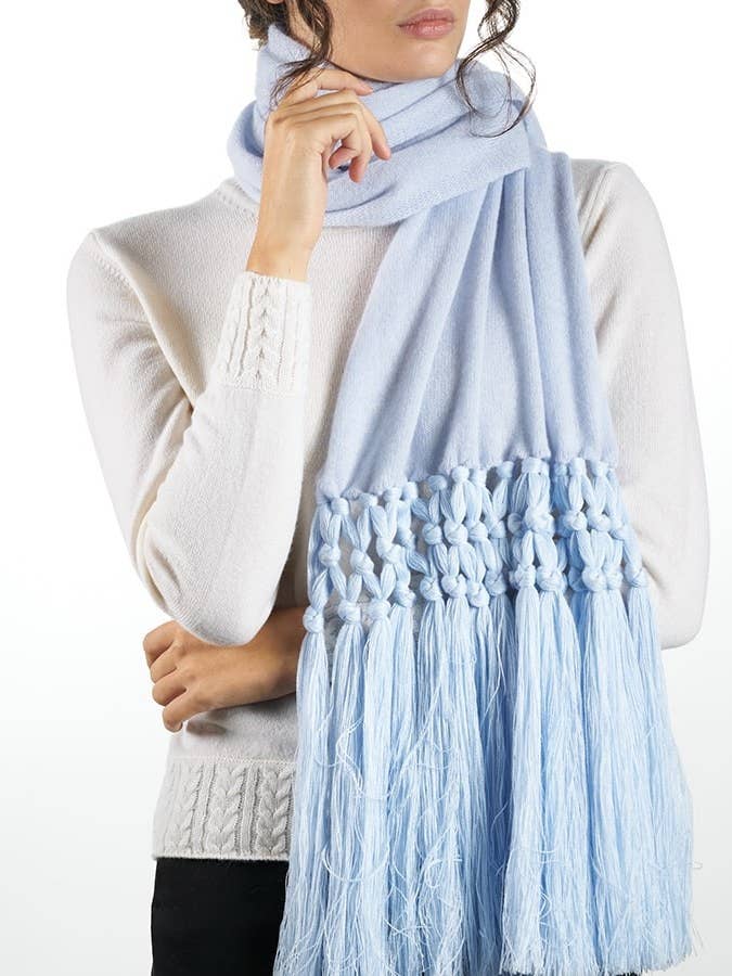 Scarf IRIS powder blue 70% wool 30% cashmere for wholesale by Eredi Colombo Srl (Brand Nicki Colombo)