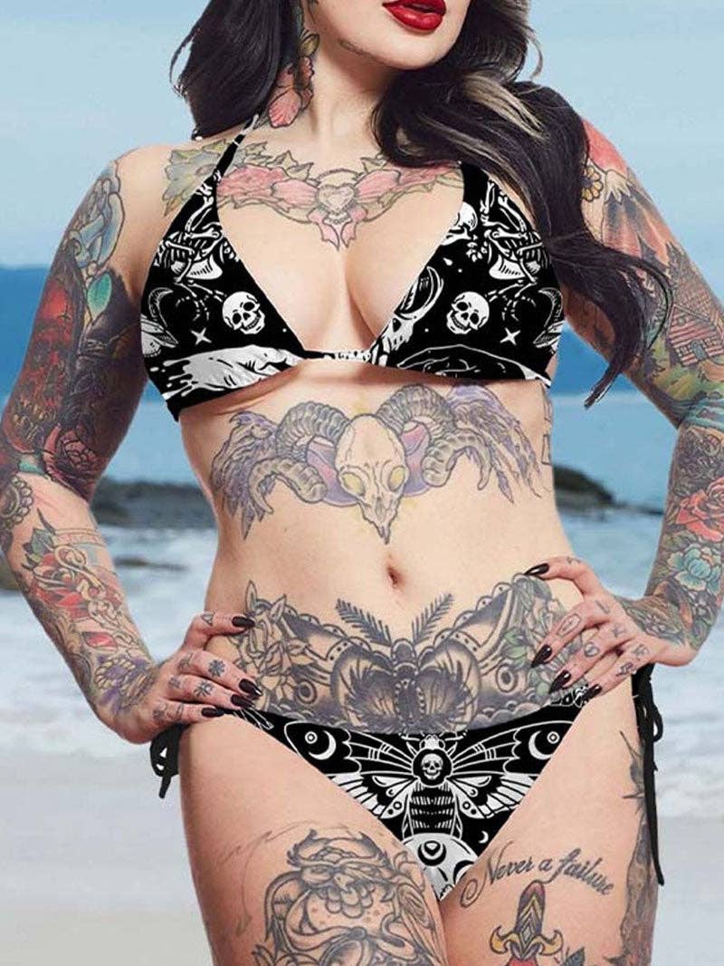 Tourtiwi - Wholesale Two Piece Swimsuit - Women's - Sexy Skull Bandage Swimsuit Suit12