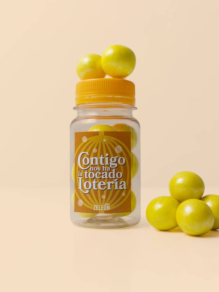 Pildorero „Mit dir haben wir im Lotto gewonnen“ für den Großhandel von Marronynegro