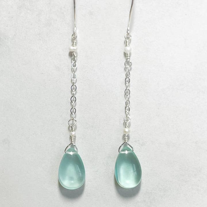 Rage Gems & Jewelry - Wholesale Dangle Earrings - Aqua Dew Drop Earrings1