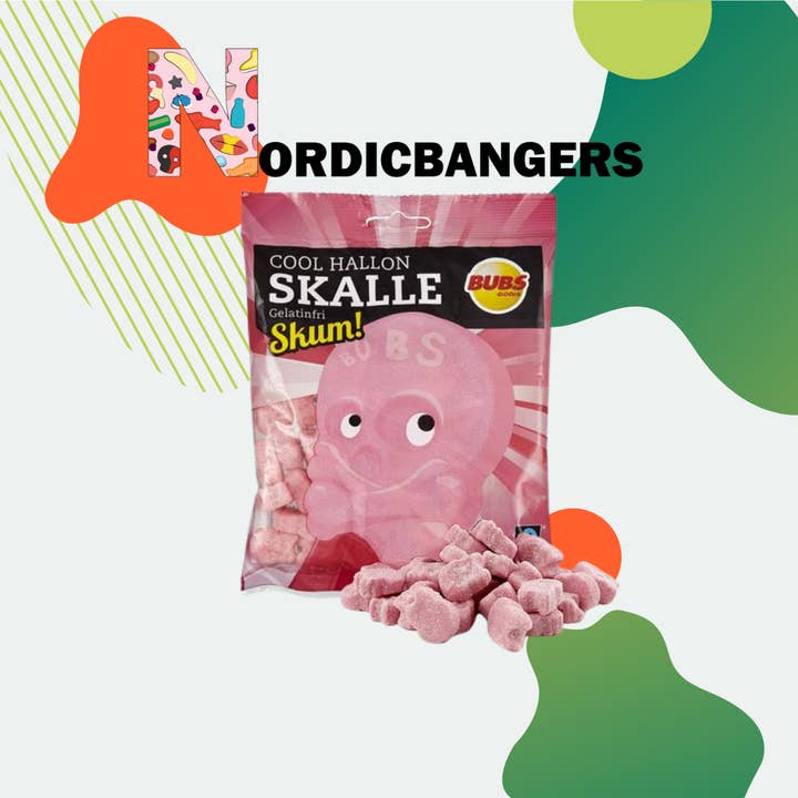 Nordicbangers - Swedish Candy - Wholesale Gummy - Bubs Cool Raspberry Skull Foam 90g Swedish Candy