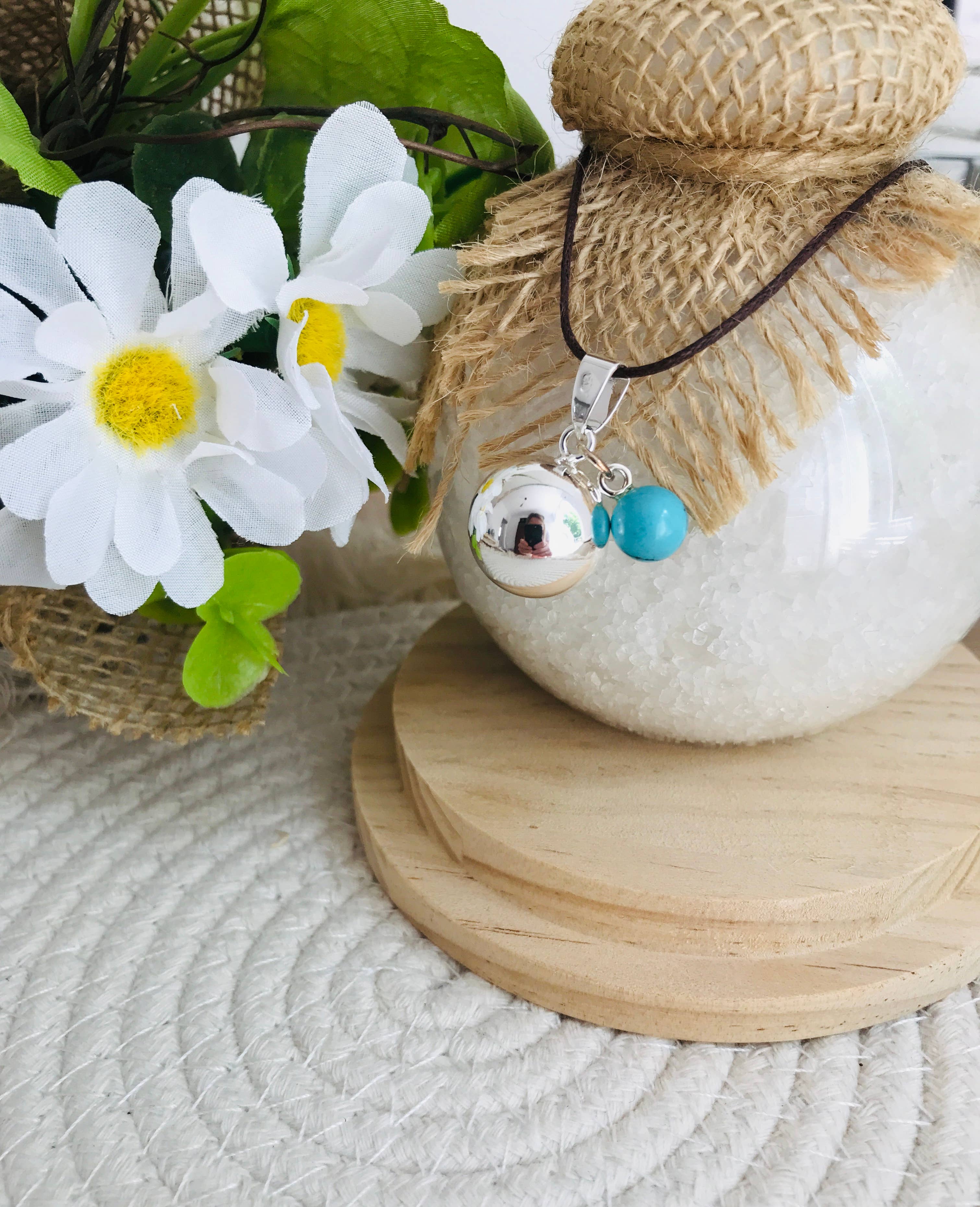 CocoonMe - Wholesale Pendant/Charm Necklace - Pregnancy bola - Reconstituted turquoise1