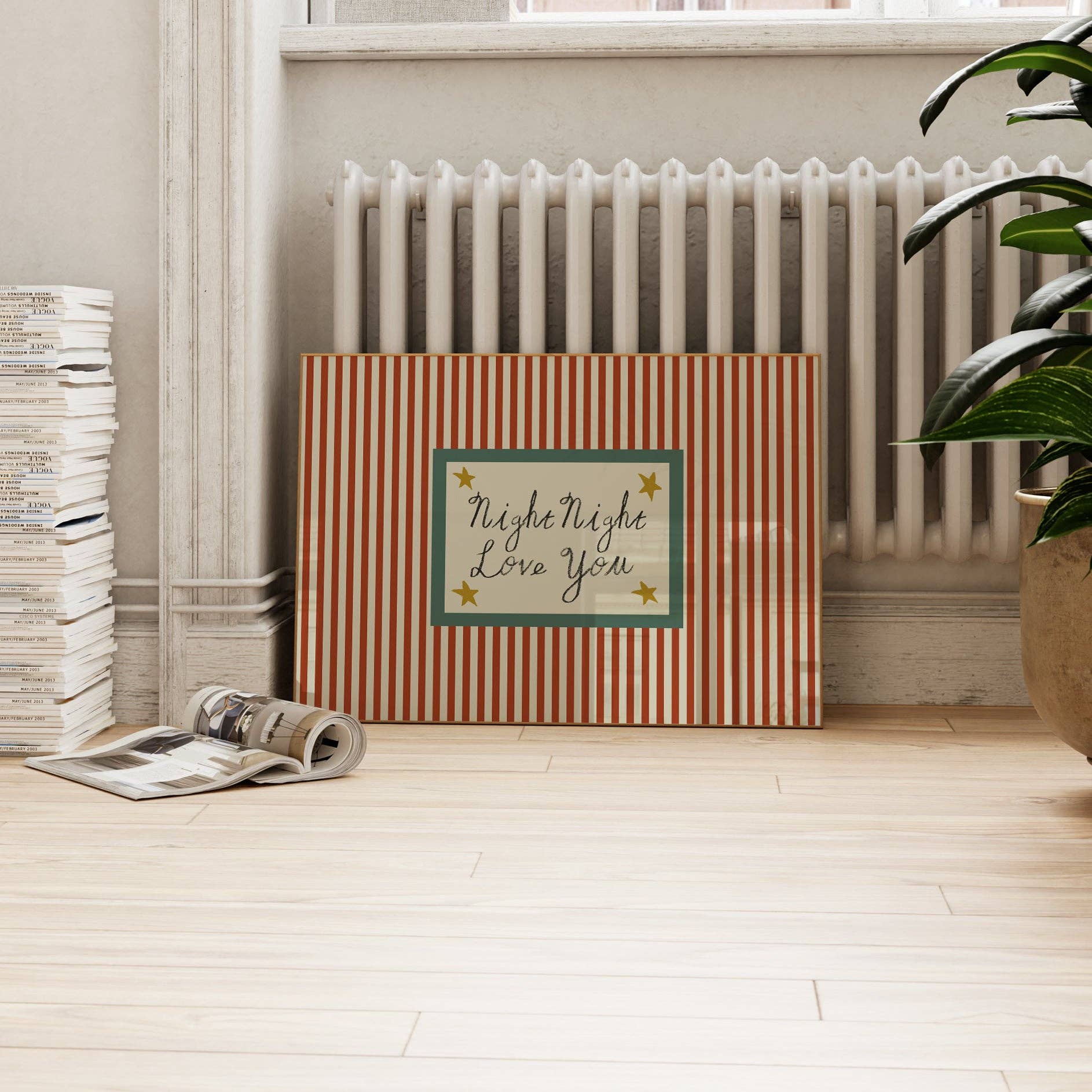 Lune Club - Wholesale Art Print - Night Night Love You Striped Print4