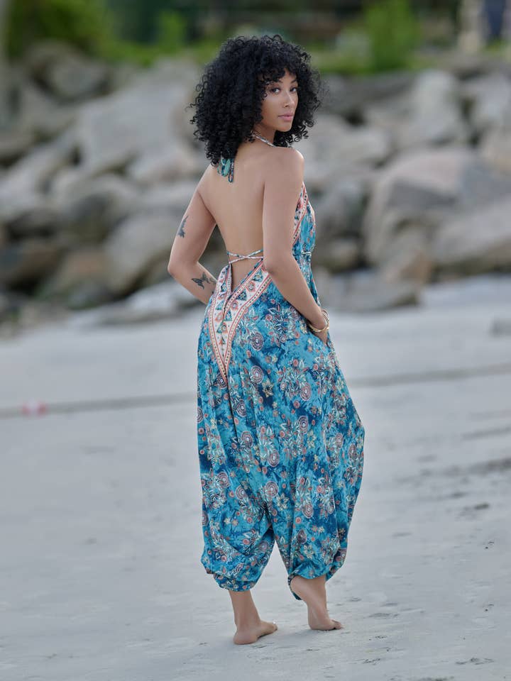 Foutaz - Wholesale Jumpsuit - Women's - One size bohemian jumpsuit- Case of mixed colors