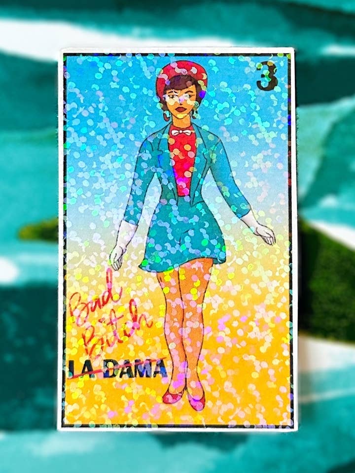 Etiqueta autocolante glitter Loteria Bingo - Decalque por atacado de Korr Sticker Co