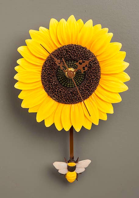 Ibis and Orchid Design - Wholesale Wall Clock - Sunflower & Bee Pendulum Clock