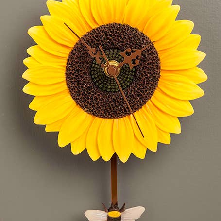 Ibis and Orchid Design - Wholesale Wall Clock - Sunflower & Bee Pendulum Clock0