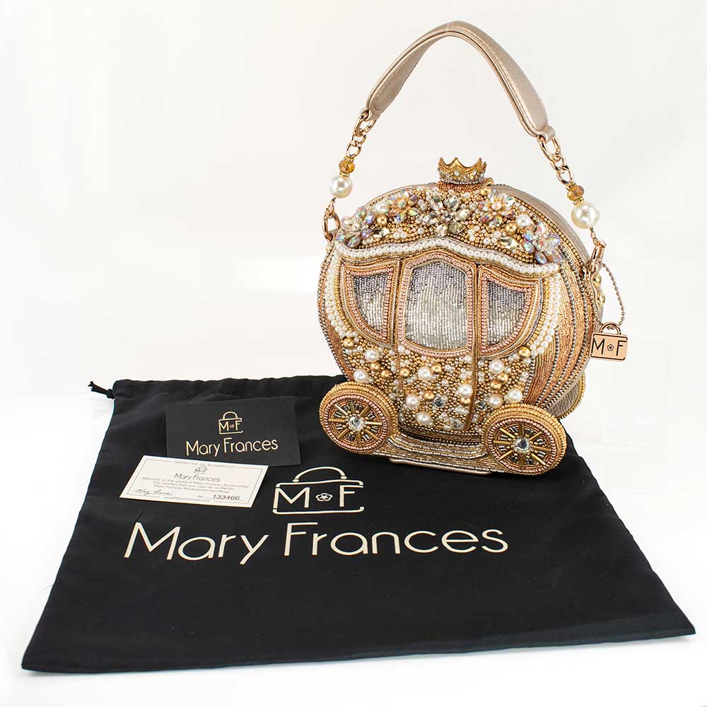 Mary Frances Accessories – wholesale Top handle bag – women's – Dream Big Beaded Gold Carriage Handbag6