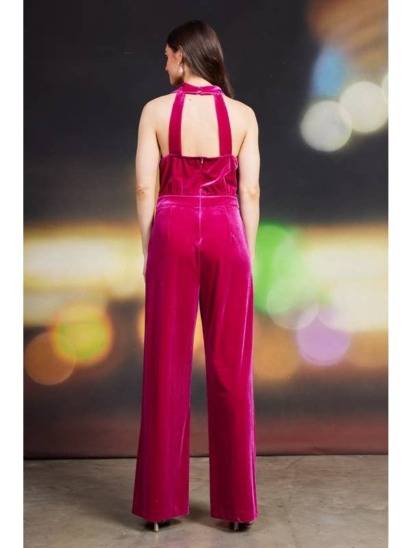SKIES ARE BLUE - Wholesale Jumpsuit - Women's - Velvet Halter Jumpsuit
12