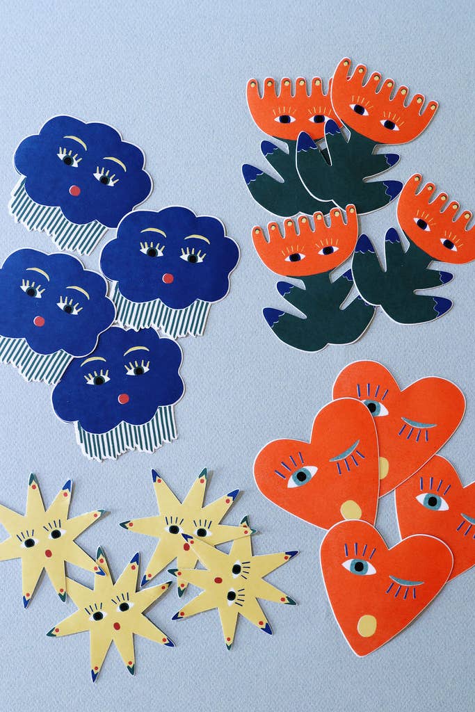 Isatopia – Engroshandel Klistermærke – Brede øjne vinyl klistermærker Pack2