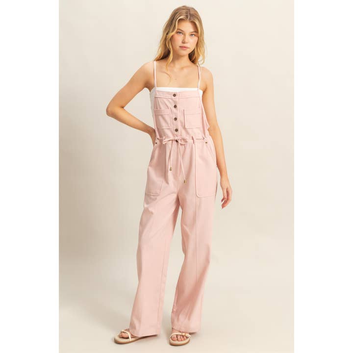HYFVE - Wholesale Jumpsuit - Women's - HF24E170-Front Button Washed Twill Overall