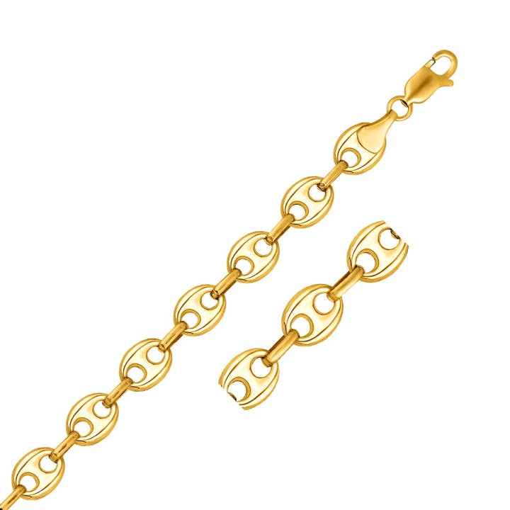 Catena Maglia Marina Gonfia in Oro Giallo 14k (11,00 mm) per la vendita all'ingrosso da parte di RubyAnn Jewelry