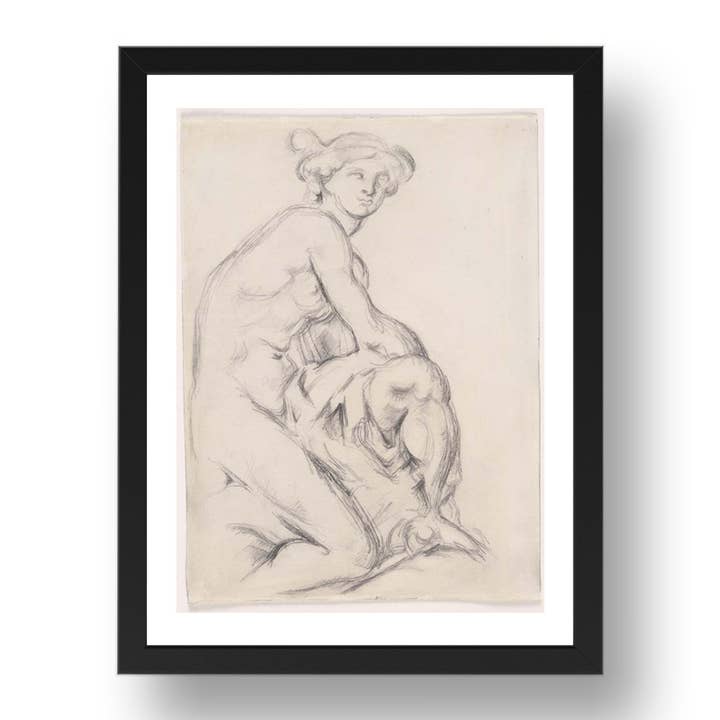 Paul Cézanne : Mercure d'après Pigalle, œuvre d'art moderniste, reproduction d'affiche au format A3 dans un cadre noir de 17x13 pouces pour la vente par PERIOD PRINTS