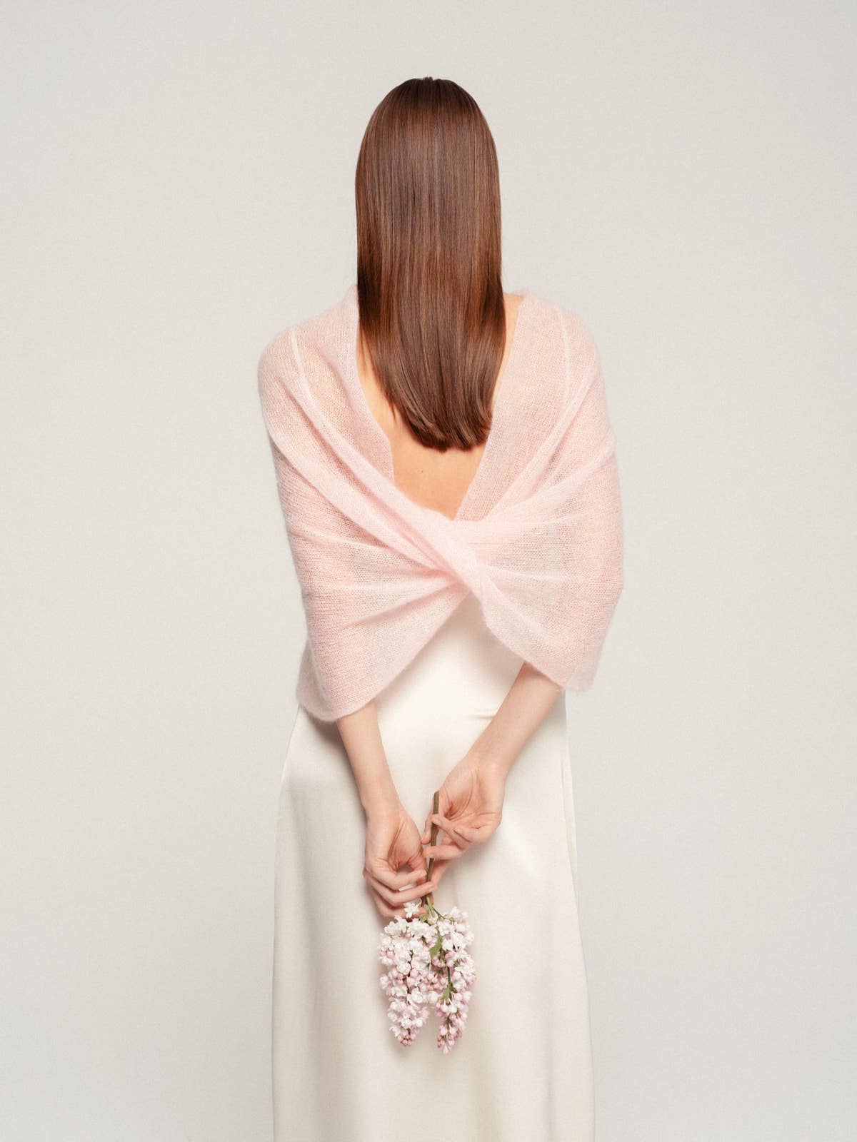 WOOL HOUSE - Wholesale Wrap - Women's - Mohair Wrap Modern Wedding Shrug / EMMA18