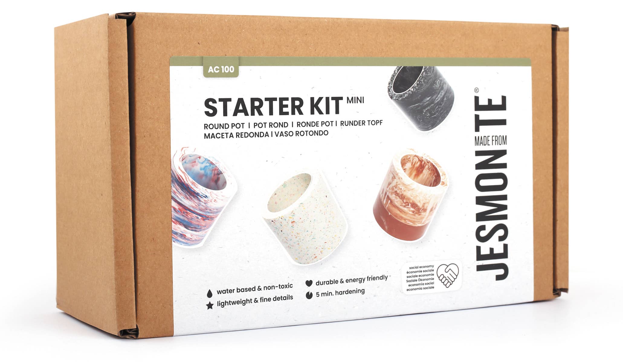 Graine Créative - Wholesale Candle Holder - JESMONITE AC100 KIT - ROUND POT0