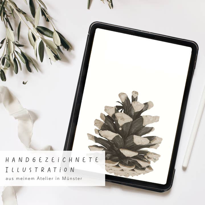 Wildblumen Atelier - Wholesale Christmas Card - Christmas card pine cone merry Christmas, FSC paper2