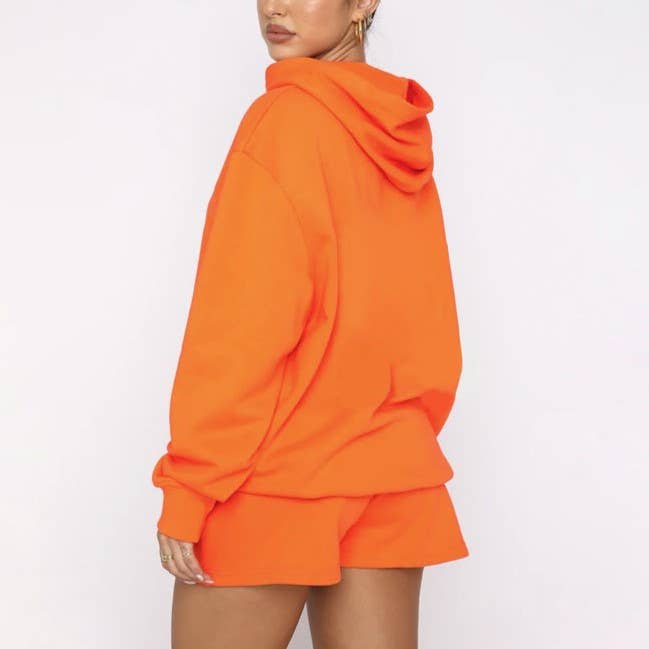 HIDDENBRAND - Wholesale Lounge Set - Women's - Oversized hooded sweatshirt and short 2 piece set outfits20