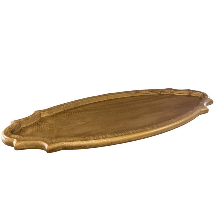 Rustic Haven Decor - Wholesale Decorative Tray - Scallop wood tray