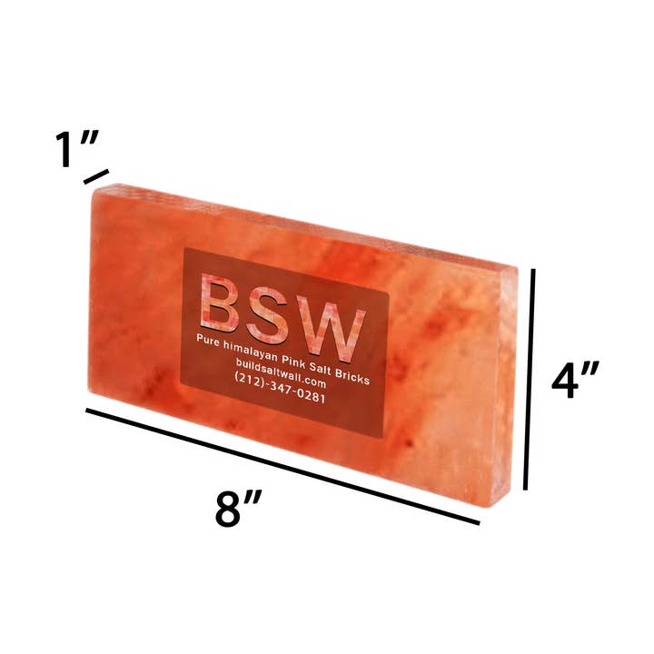 Himalayan Pink Salt Tiles 8" x 4" x 1"- Pack of 200 With Free 6 Salt Adhesive for wholesale by Build Salt Wall