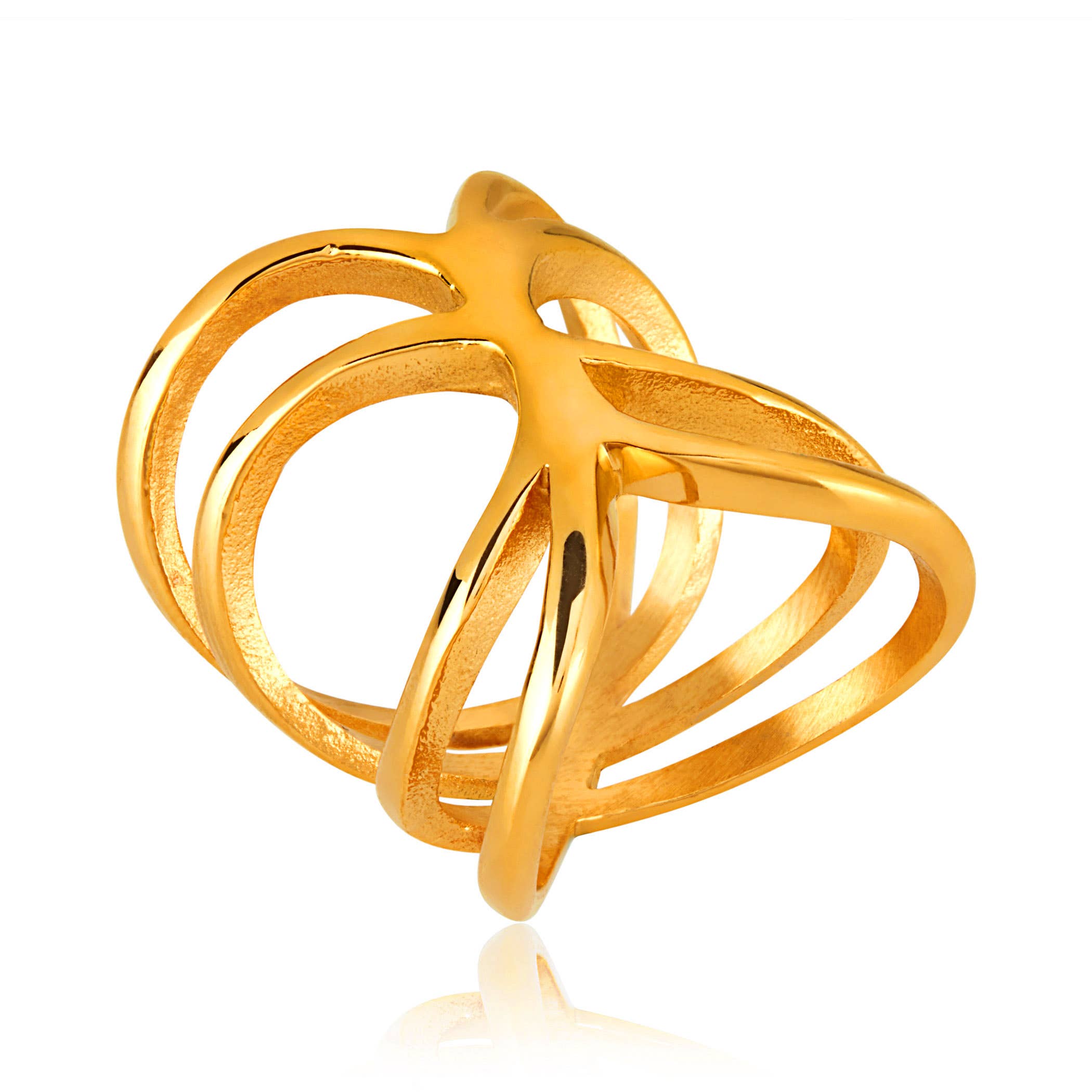 West Coast Jewelry - Wholesale Cocktail/Statement Ring - Intertwined Stainless Steel Ring1