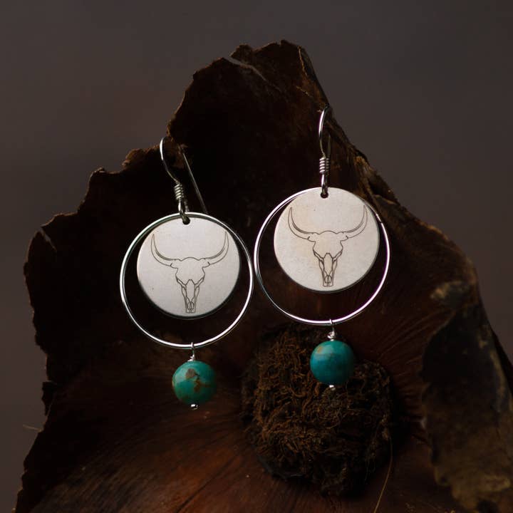 Buckaroo Bling LLC dba Bling Boheme - Wholesale Dangle Earrings - Handmade Drop Earrings .925 Sterling Silver + Turquoise 8