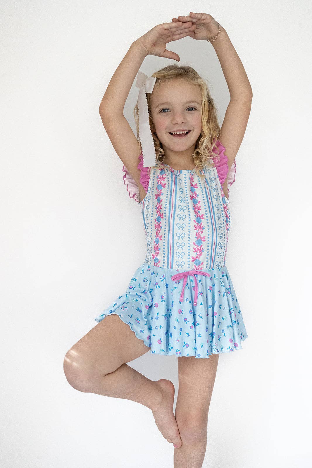 Cheeky Plum - Wholesale Leotard - Kids - Farrah Leotard - Rosé Ribbon Luxe1