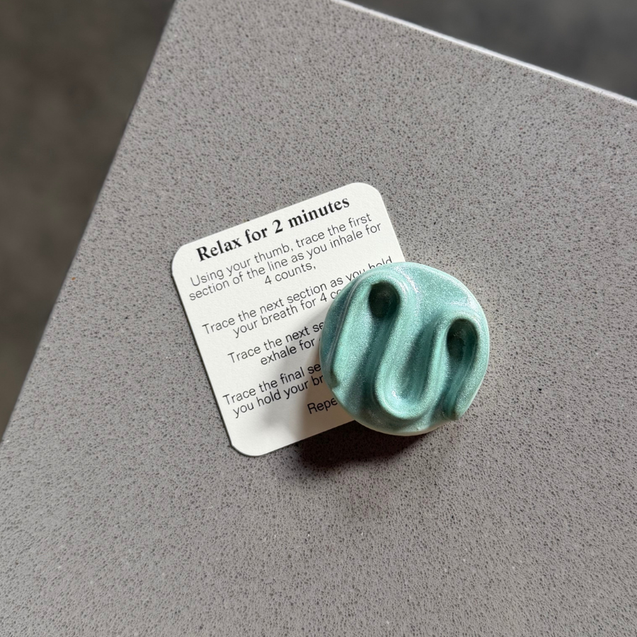 Calmware - Wholesale Decorative Tabletop Object - Squiggle Breathing Tile – Small Mindfulness Tool2