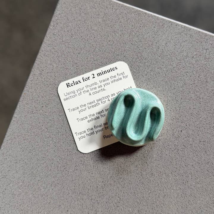 Calmware - Wholesale Decorative Tabletop Object - Squiggle Breathing Tile – Small Mindfulness Tool2