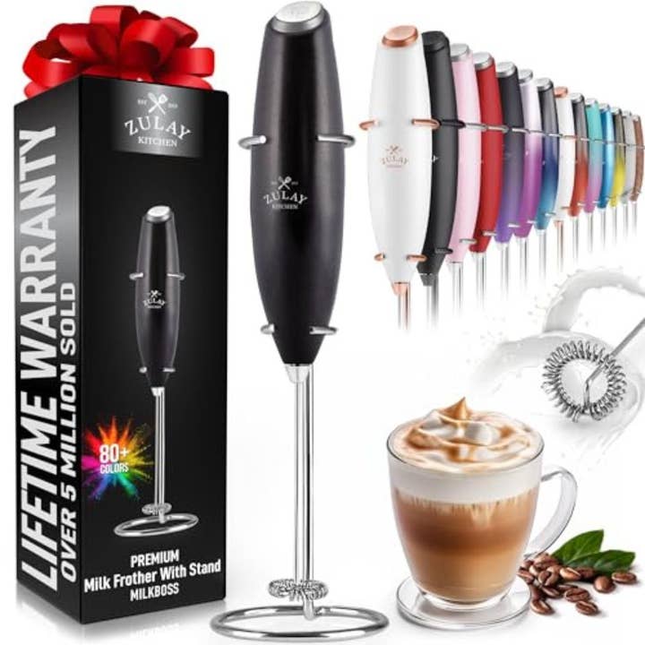Zulay Kitchen - Wholesale Kitchen Tool/Gadget - Zulay Kitchen Handheld Milk Frother - Metallic Black