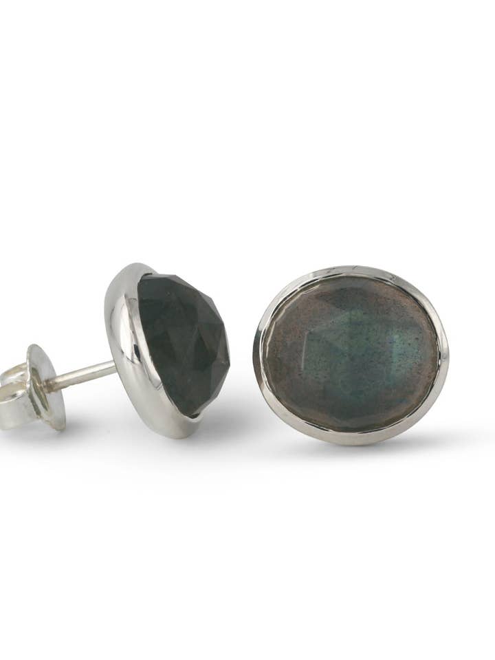 Orecchini a perno in argento con labradorite 10x11mm per la vendita all'ingrosso da parte di Campur GmbH